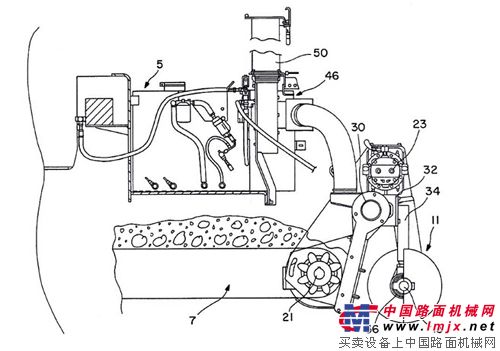 圖2  攤鋪機作業時抽吸瀝青煙氣圖