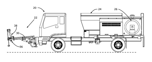  圖1  瀝青路麵噴補車側視圖