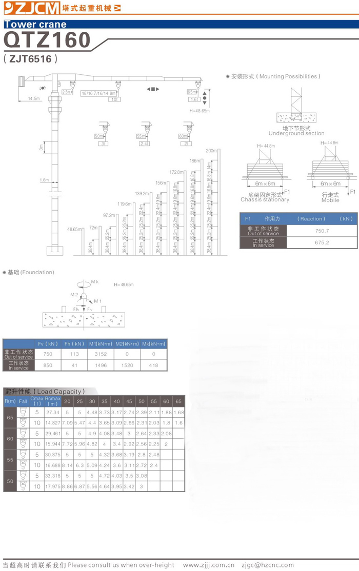 浙江建機QTZ160(ZJT6516)塔式起重機高清圖 - 外觀