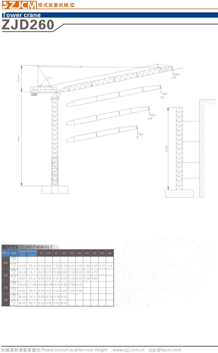 浙江建機ZJD260塔式起重機高清圖 - 外觀