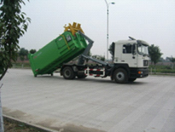 陝汽德龍拉臂式垃圾車高清圖 - 外觀