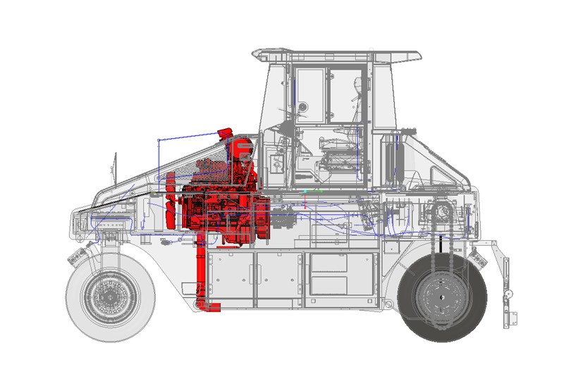 【多圖】【VR全景展示】山推SRT30H-GF壓路機動力係統細節圖_高清圖