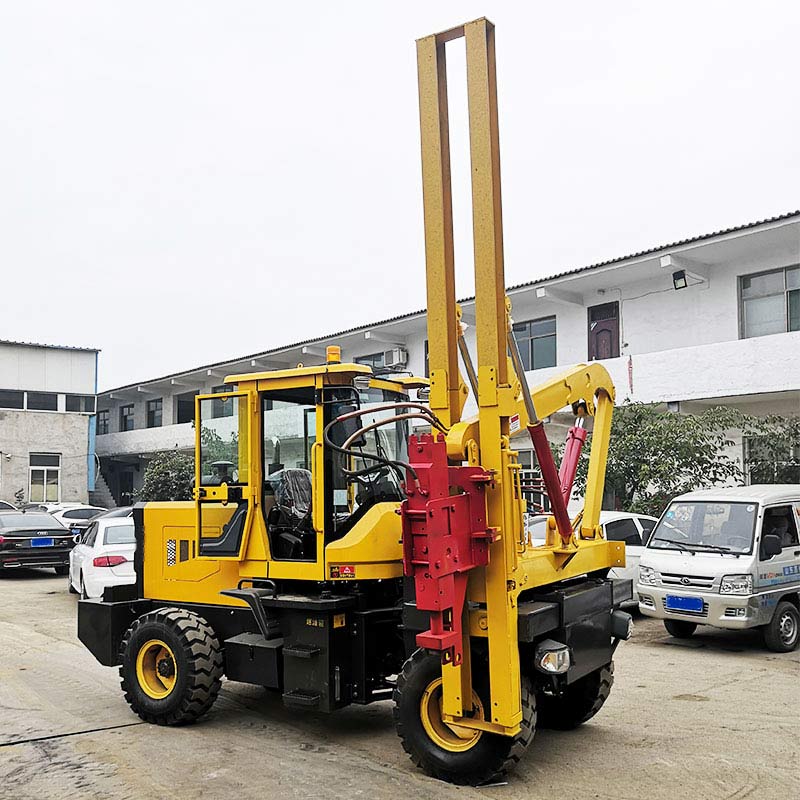 九麟現貨定製自動擋打樁機 四驅波形梁護欄打樁機